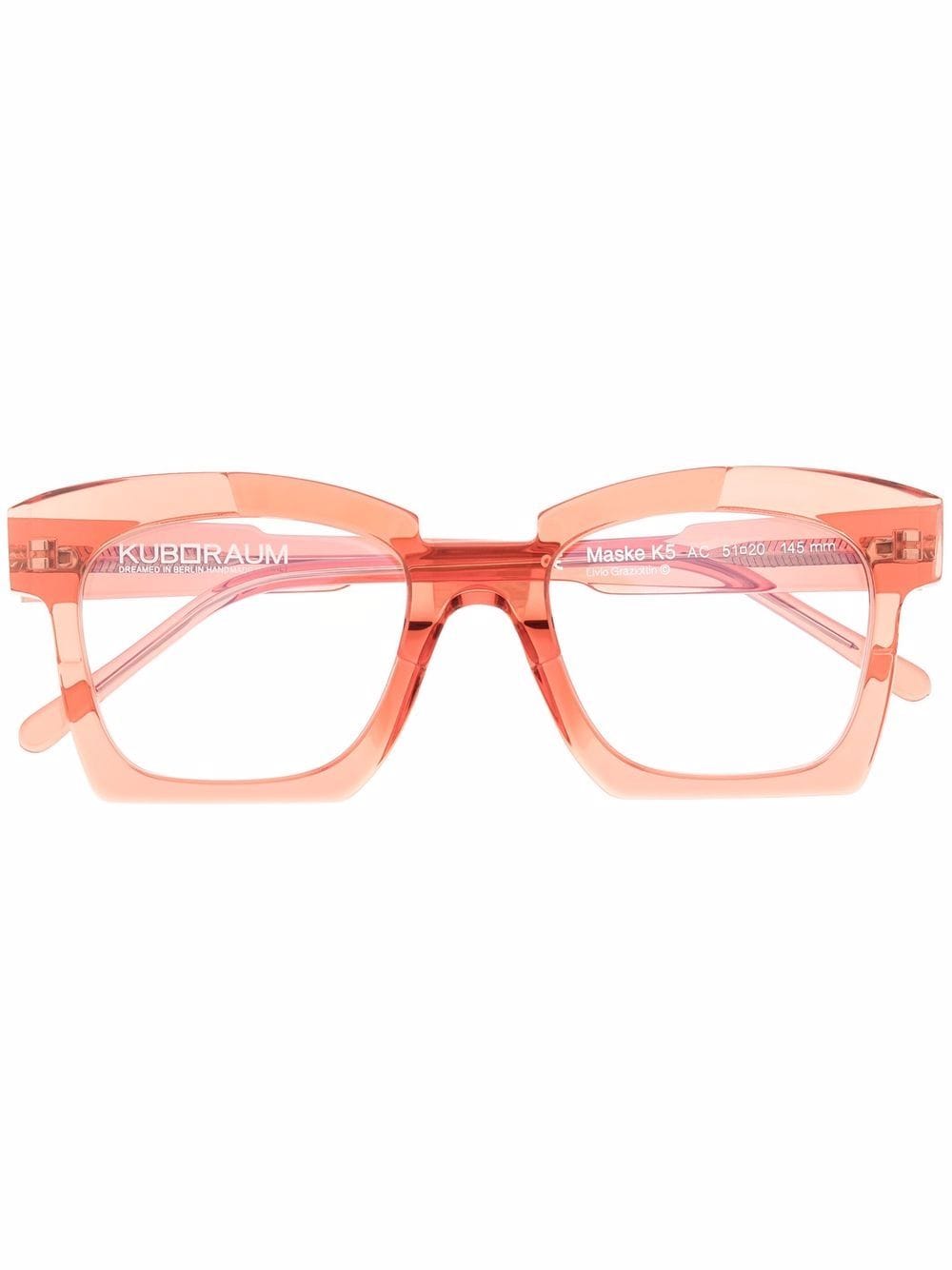 Kuboraum transparent-frame glasses - Orange von Kuboraum