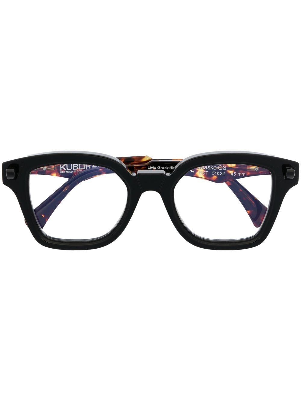Kuboraum wayfarer-frame optical glasses - Black von Kuboraum