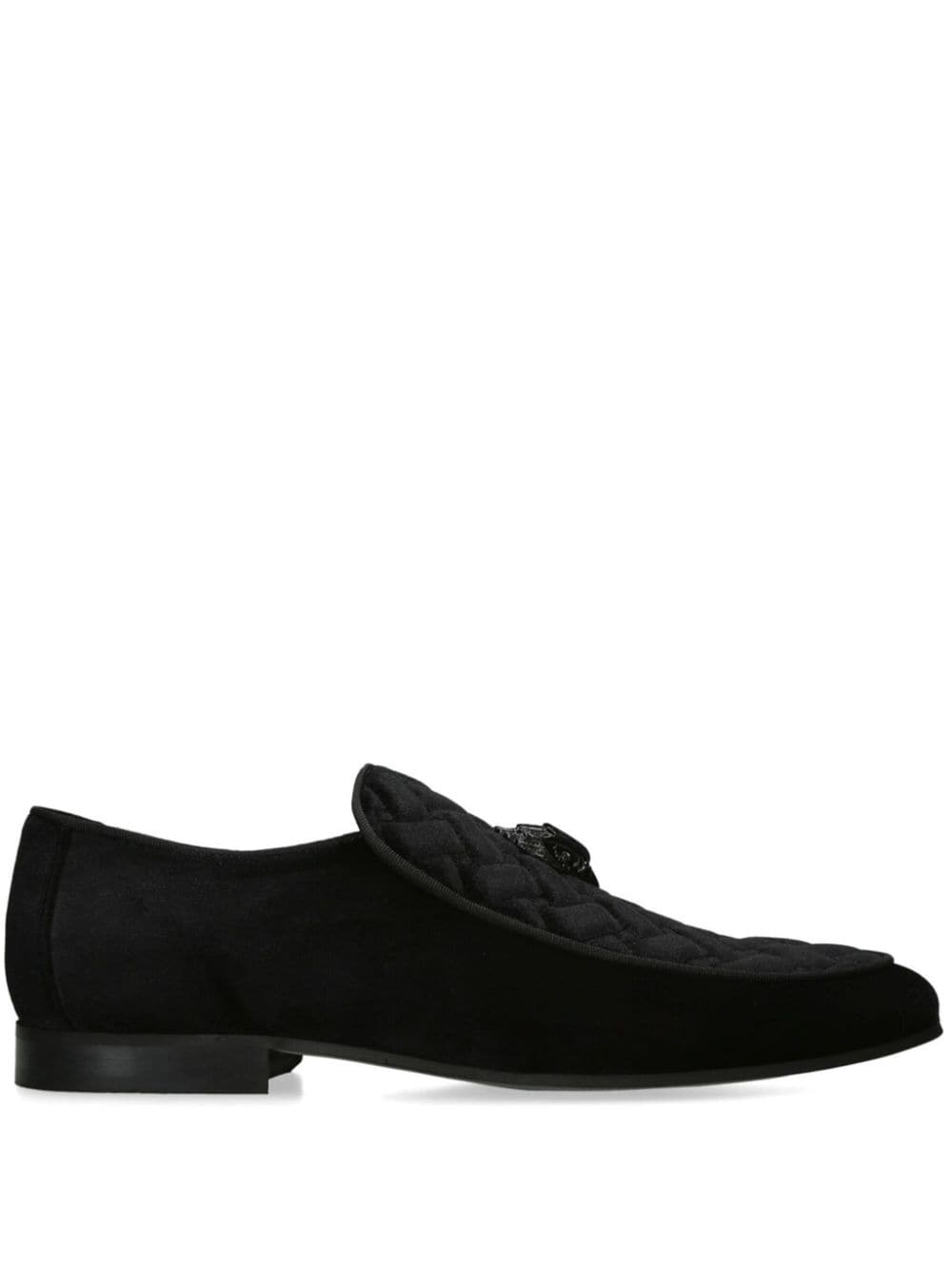 Kurt Geiger London Eagle Head velvet loafers - Black von Kurt Geiger London