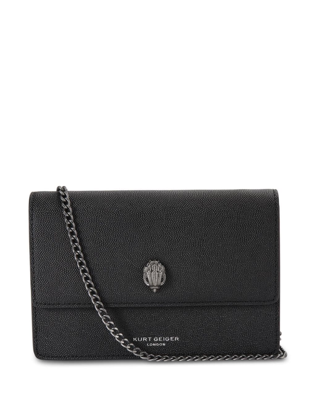 Kurt Geiger London Extra Mini Shoreditch leather clutch bag - Black von Kurt Geiger London