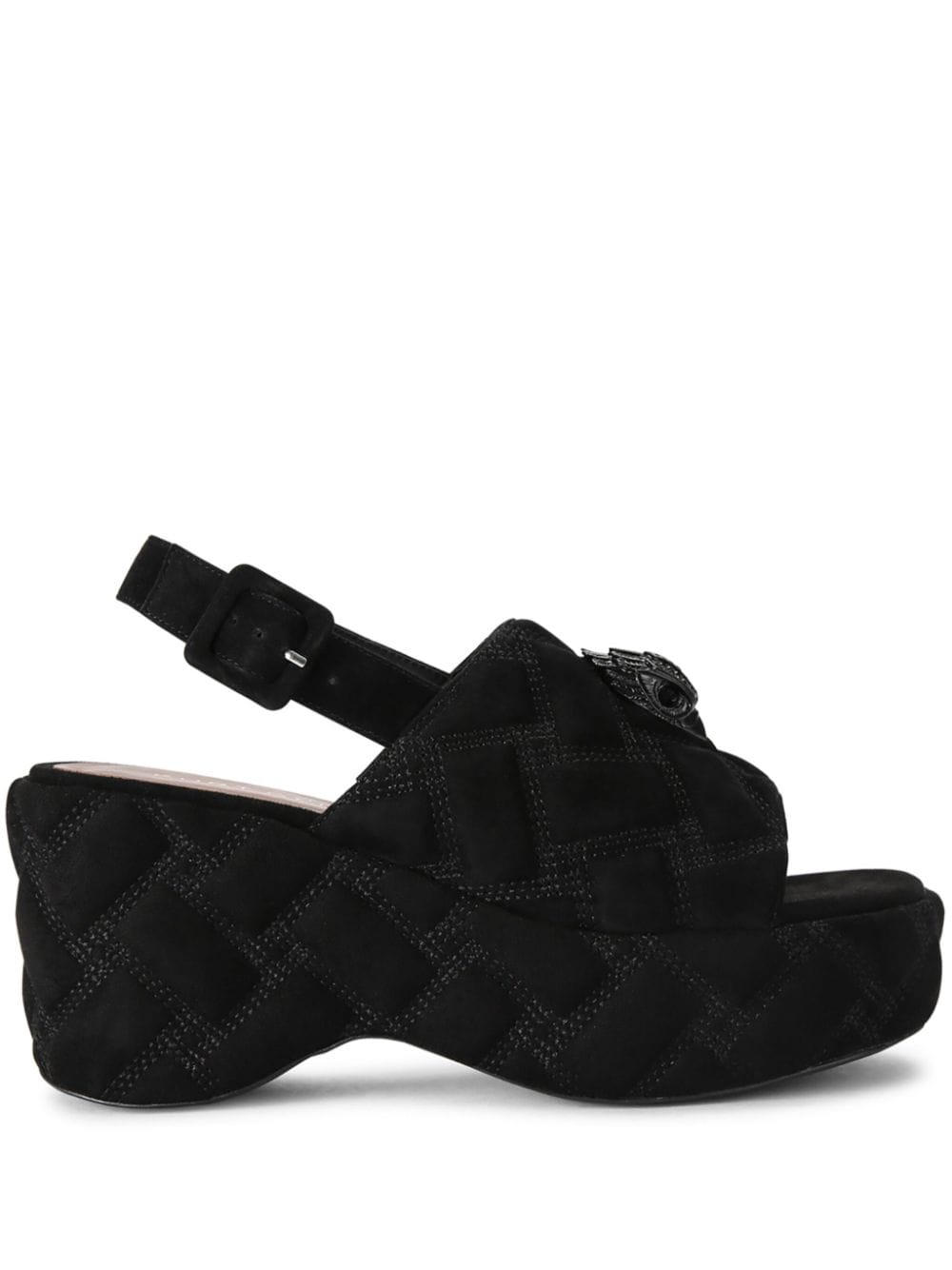 Kurt Geiger London Kensington Wedge 80mm quilted sandals - Black von Kurt Geiger London