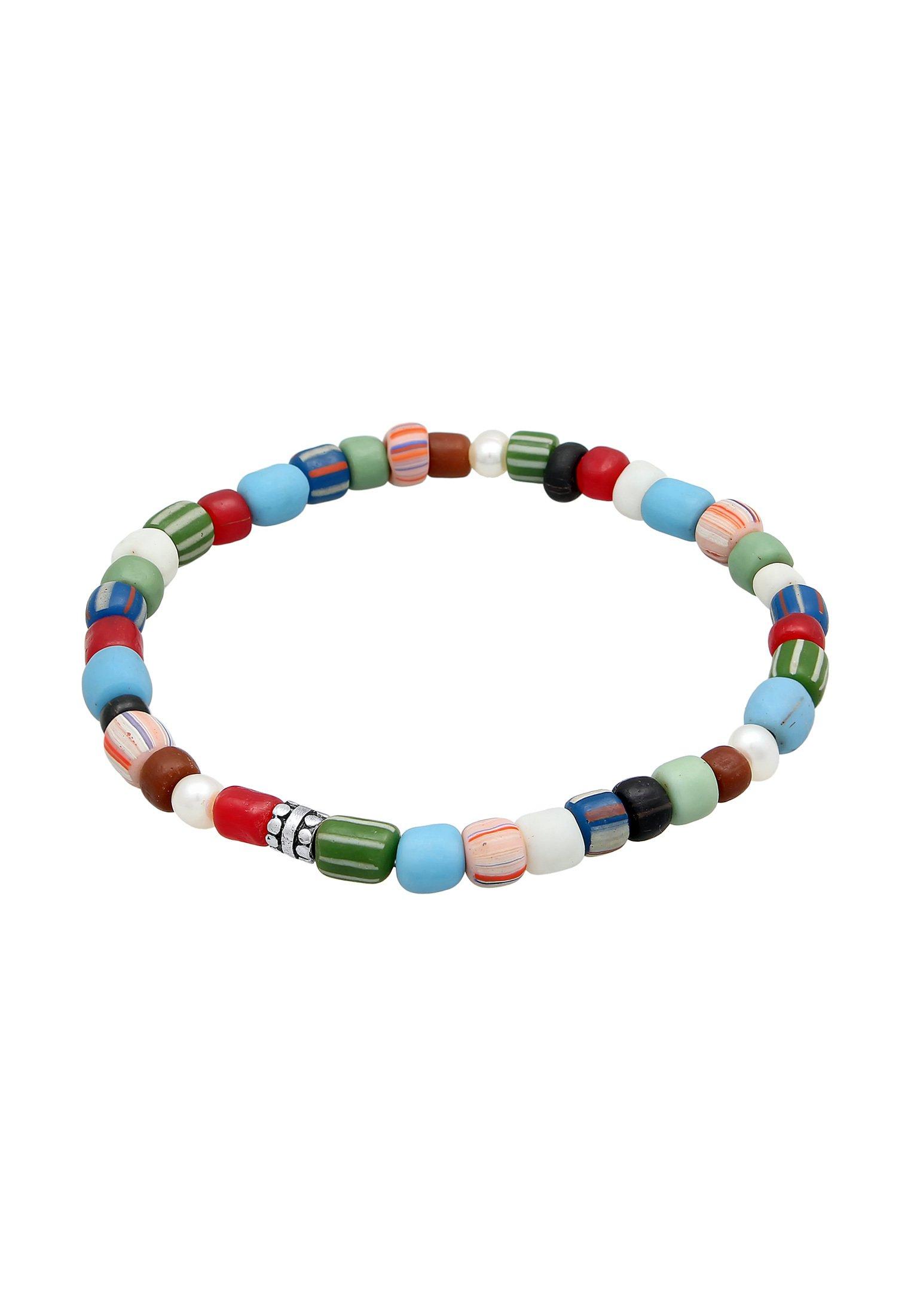 Armband Glas Beads Bunt Süßwasserperlen Damen Multicolor 19cm von Kuzzoi