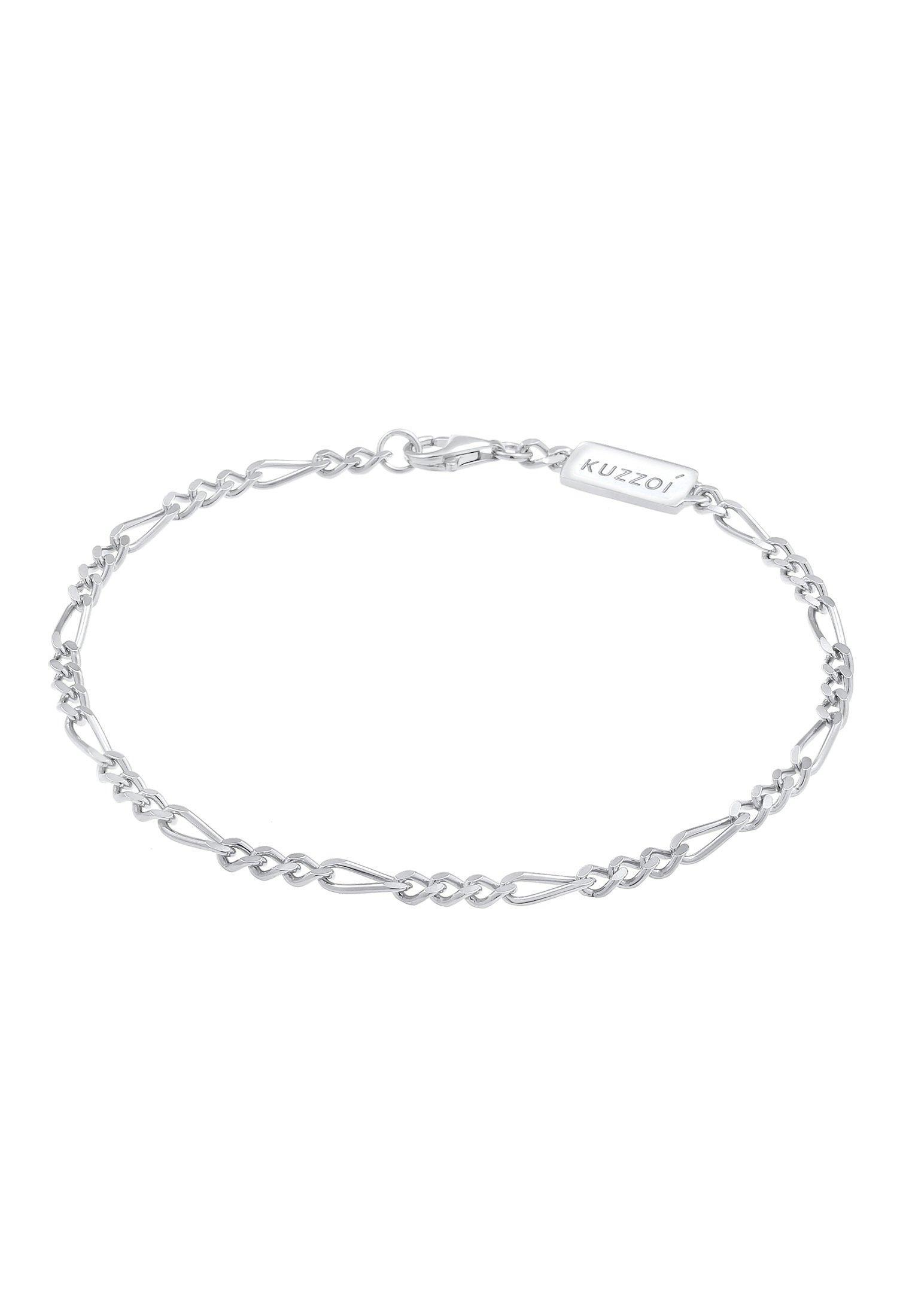 Armband Männer Figaro Massiv Basic 925er Silber Damen Silber 19cm von Kuzzoi