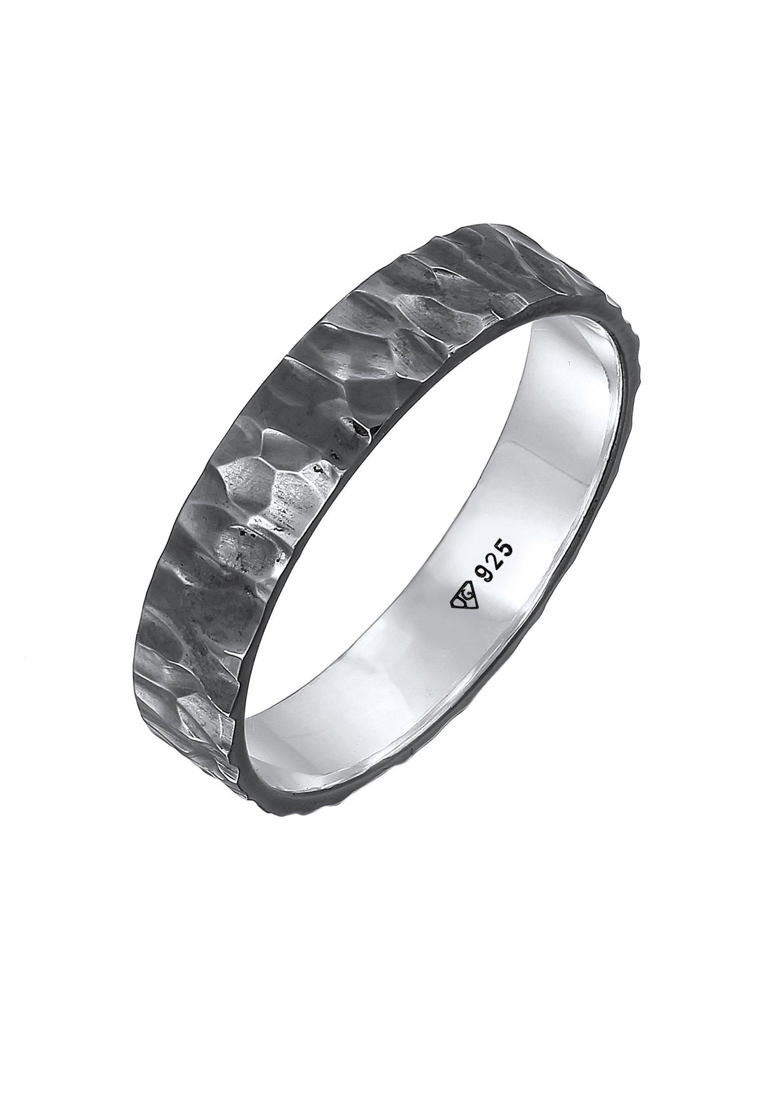 Ring Bandring Freundschaftsring 925 Silber Damen Schwarz 56mm von Kuzzoi