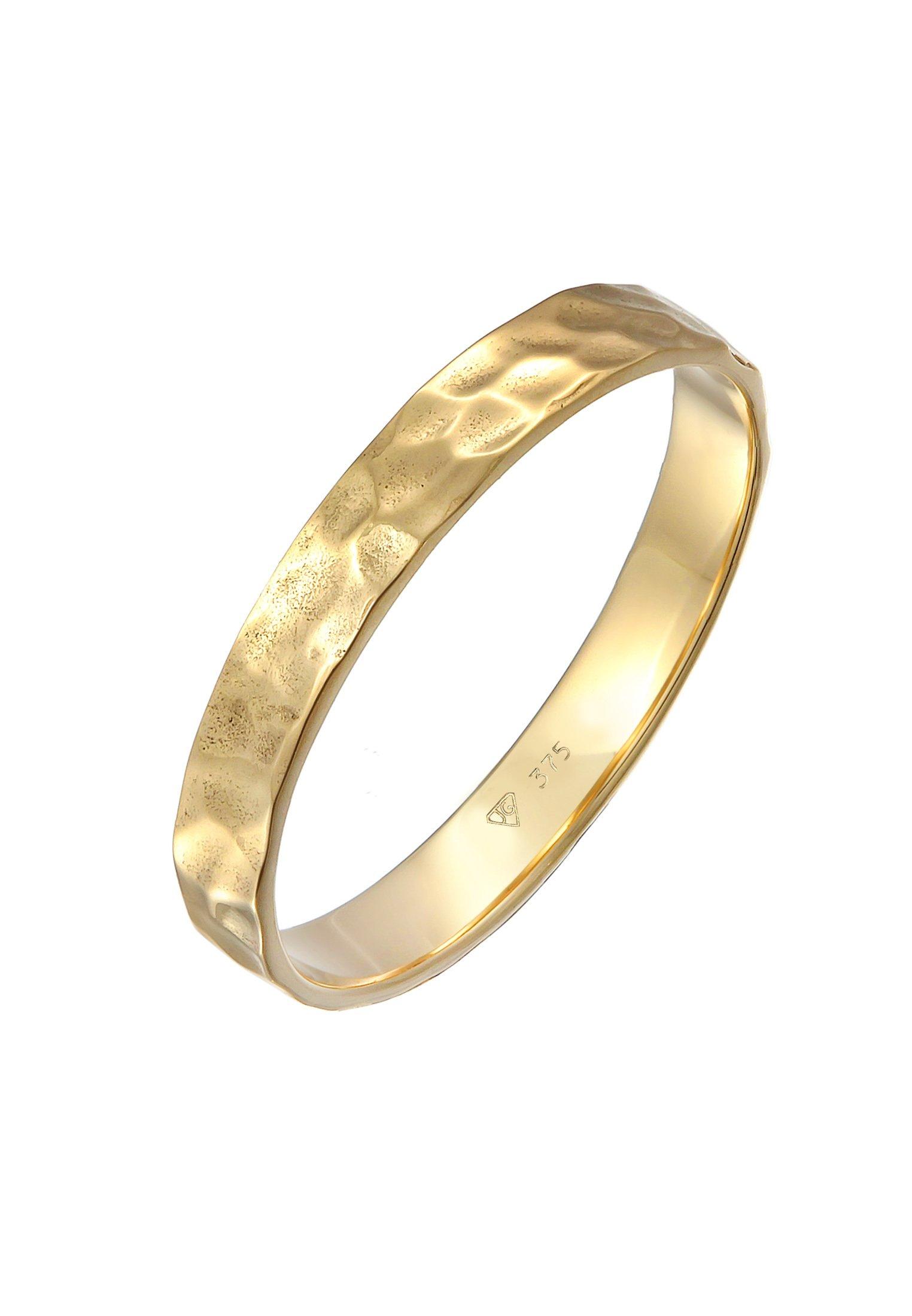 Ring Bandring Ring Gehämmert 375er Gelbgold Damen Gold 60mm von Kuzzoi