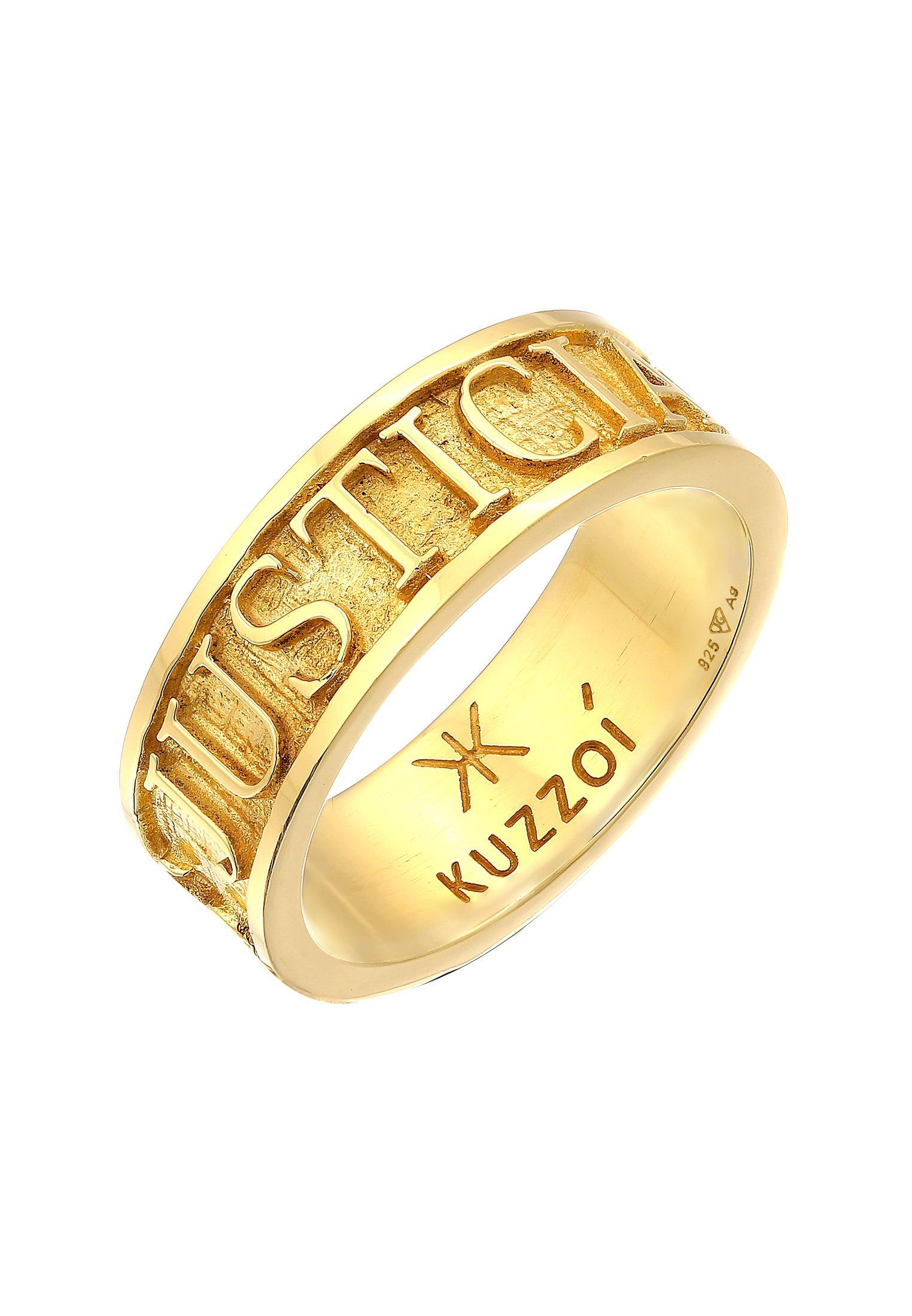 Ring Bandring Schriftzug 925 Silber Damen Gold 60mm von Kuzzoi
