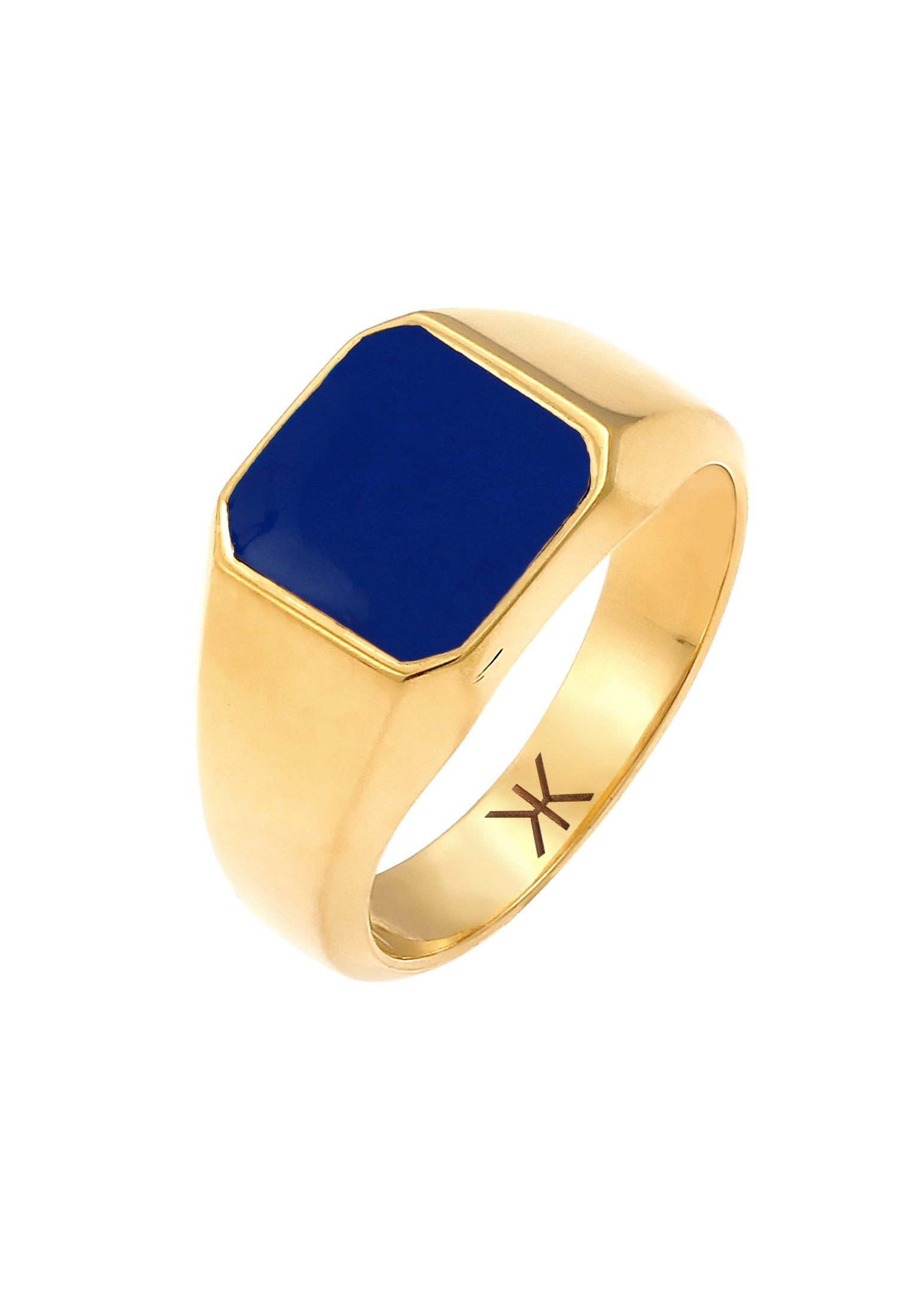 Ring Siegelring Emaille Blau Basic 925 Silber Damen Gold 60mm von Kuzzoi