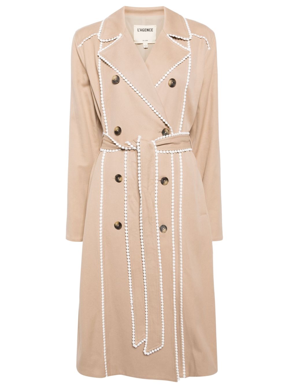 L'Agence double-breasted cotton trench coat - Brown von L'Agence