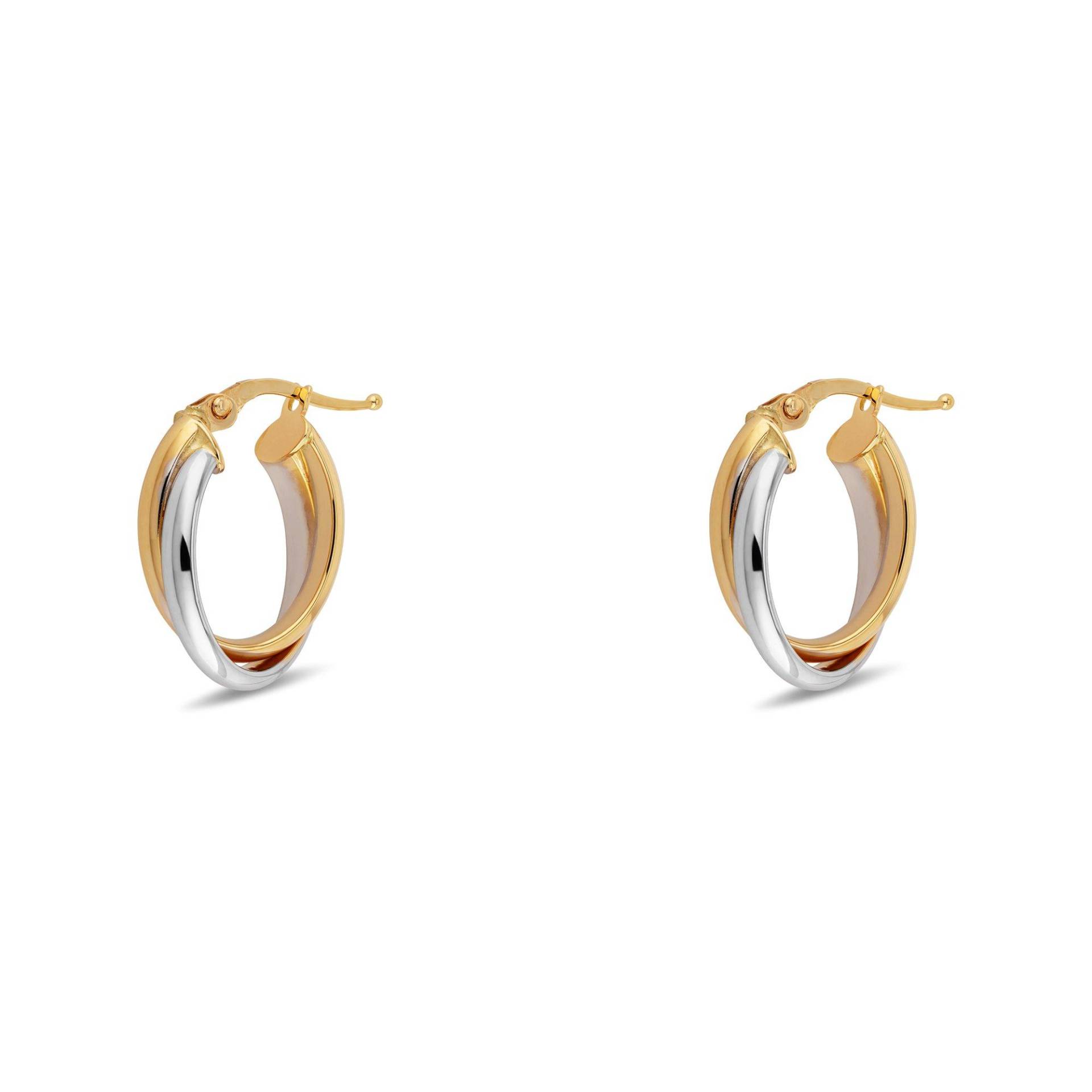 Ohrringe Damen Zweifarbig ONE SIZE von L' Atelier Gold 18 Karat by Manor