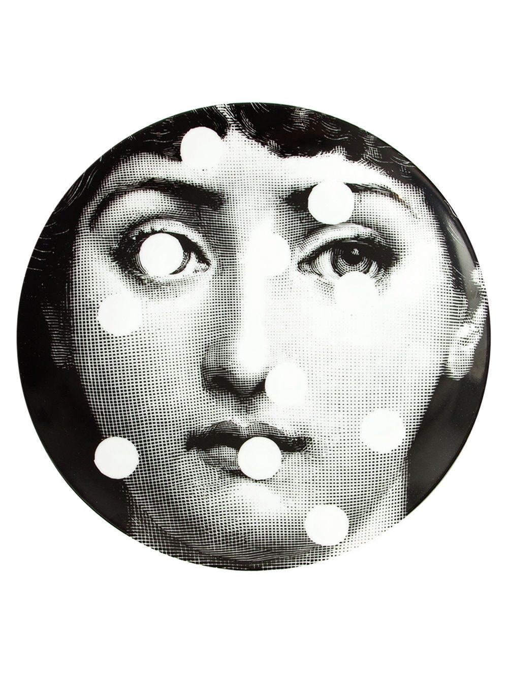 Fornasetti Fornasetti printed plate - Black von Fornasetti