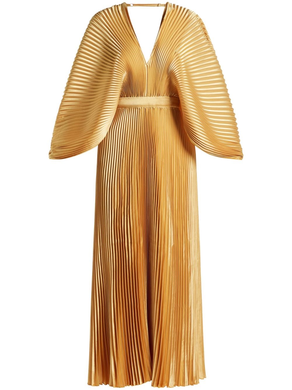 L'IDÉE fully-pleated V-neck dress - Gold von L'IDÉE