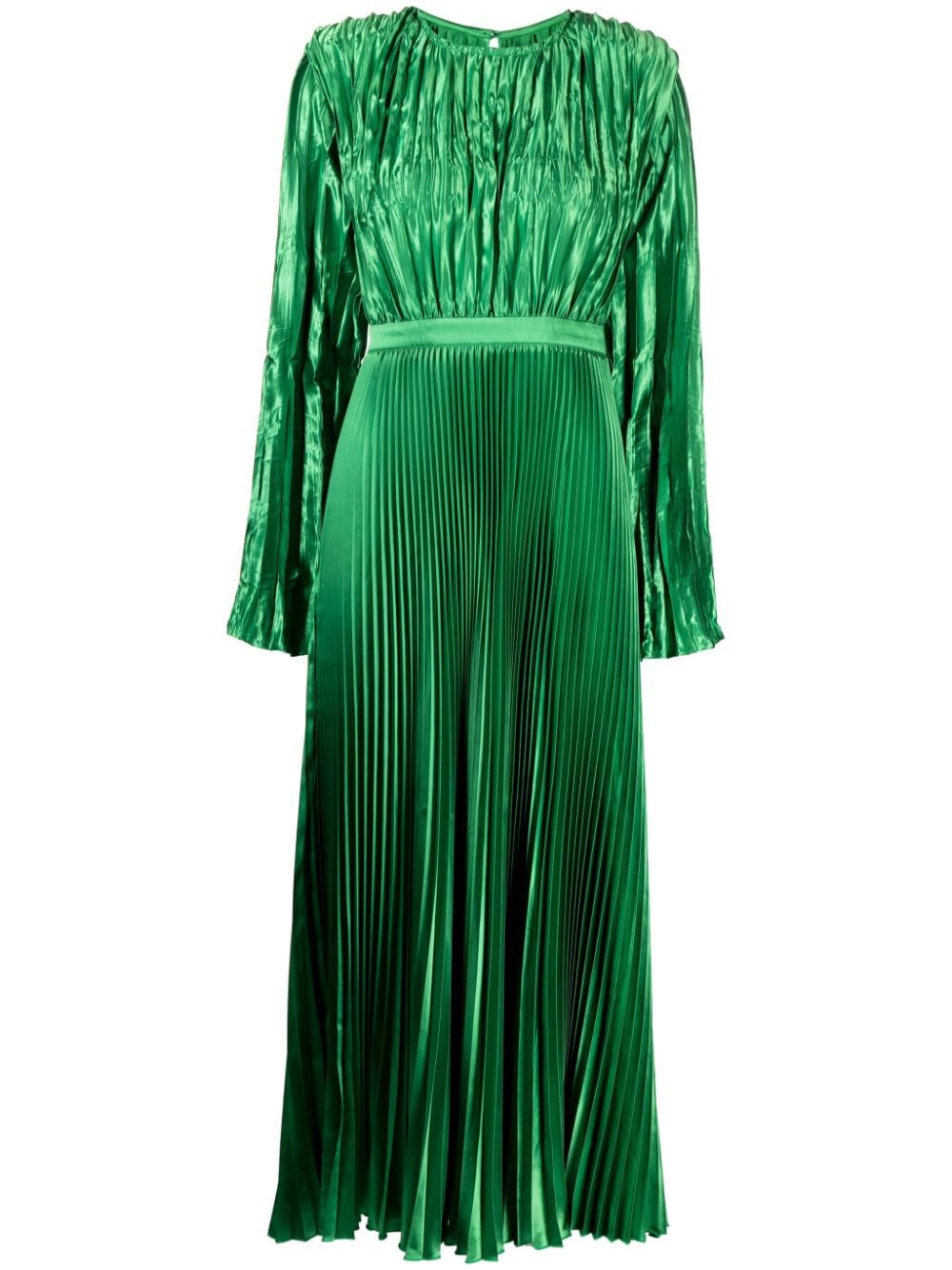 L'IDÉE long-sleeve plissé maxi dress - Green von L'IDÉE