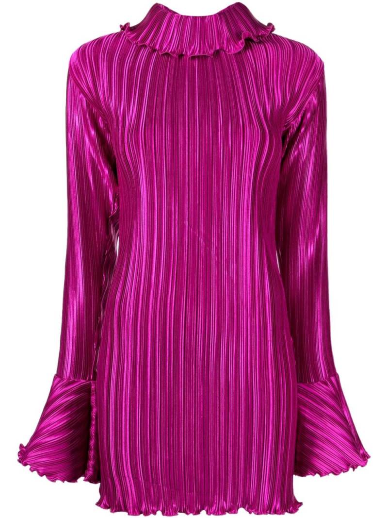 L'IDÉE long-sleeve plissé minidress - Purple von L'IDÉE