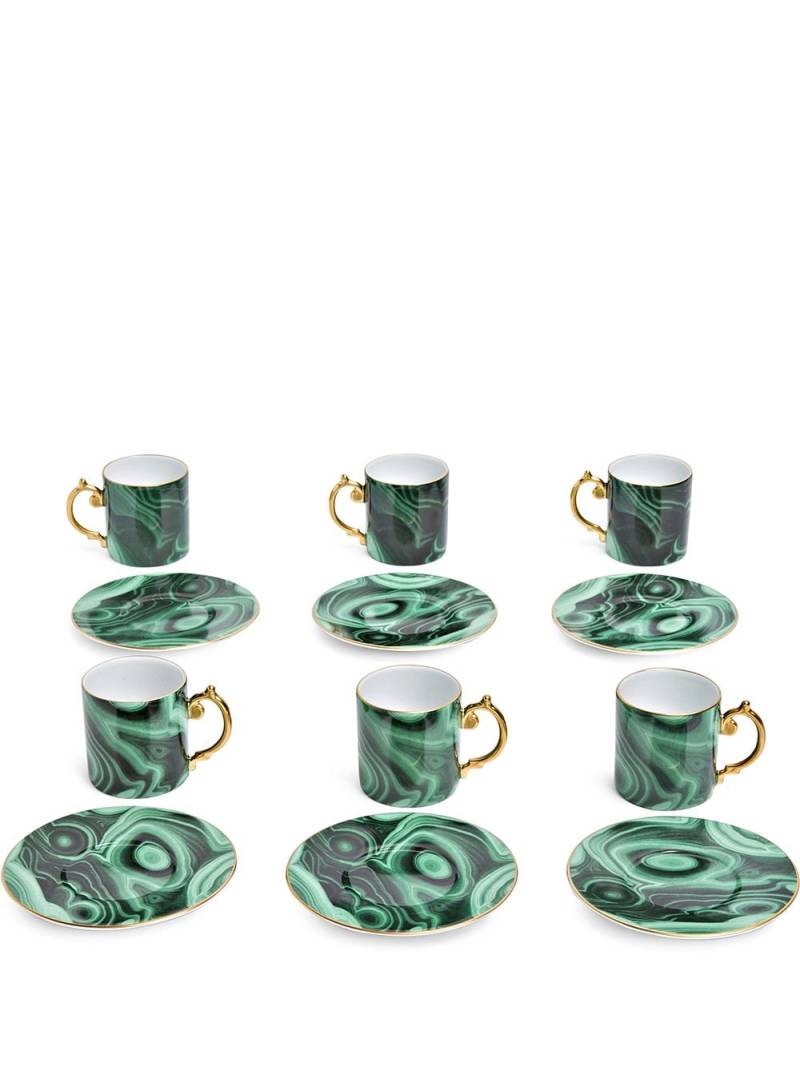 L'Objet Malachite espresso cup and saucer set - Green von L'Objet