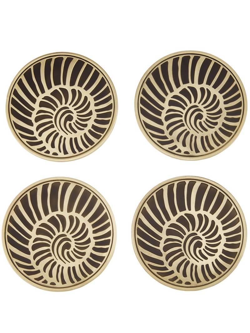 L'Objet Seashell coaster (set of 4) - Black von L'Objet