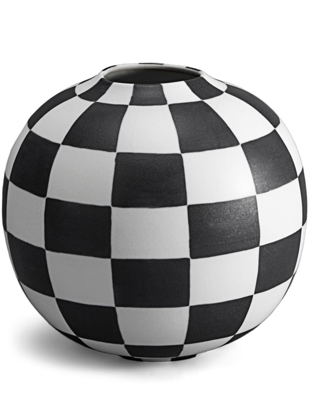 L'Objet small Damier checkerboard vase (20cm) - Black von L'Objet