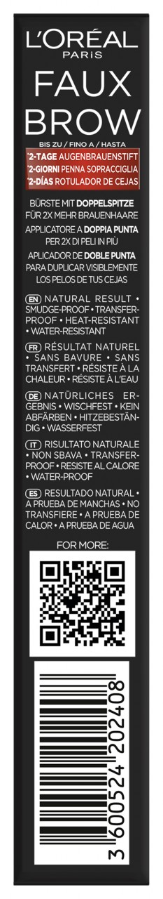 L'Oreal Cosmetics - Infaillible Faux Brow Augenbrauenstift Soft Black von L'Oréal Paris