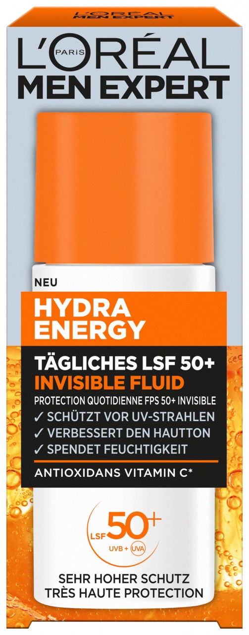 L'Oréal Men Expert - Hydra Energy Tägliches Lsf 50+ Invisible Fluid von L'Oréal Paris