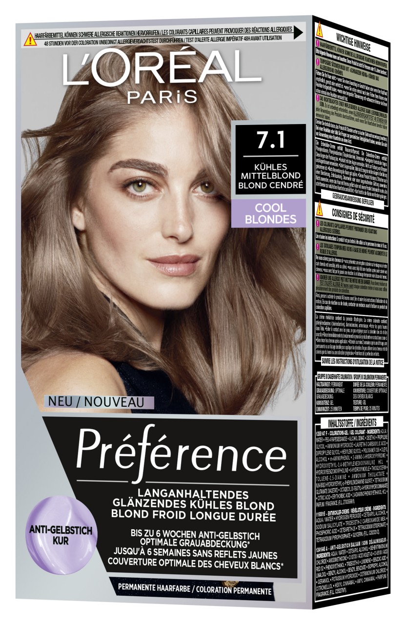 L'Oreal Preference - Préférence Cool Blondes 7.1 Kühles Mittelblond L'Oreal Preference - Préférence Cool Blondes 7.1 Kühles Mittelblond von L'Oréal Paris