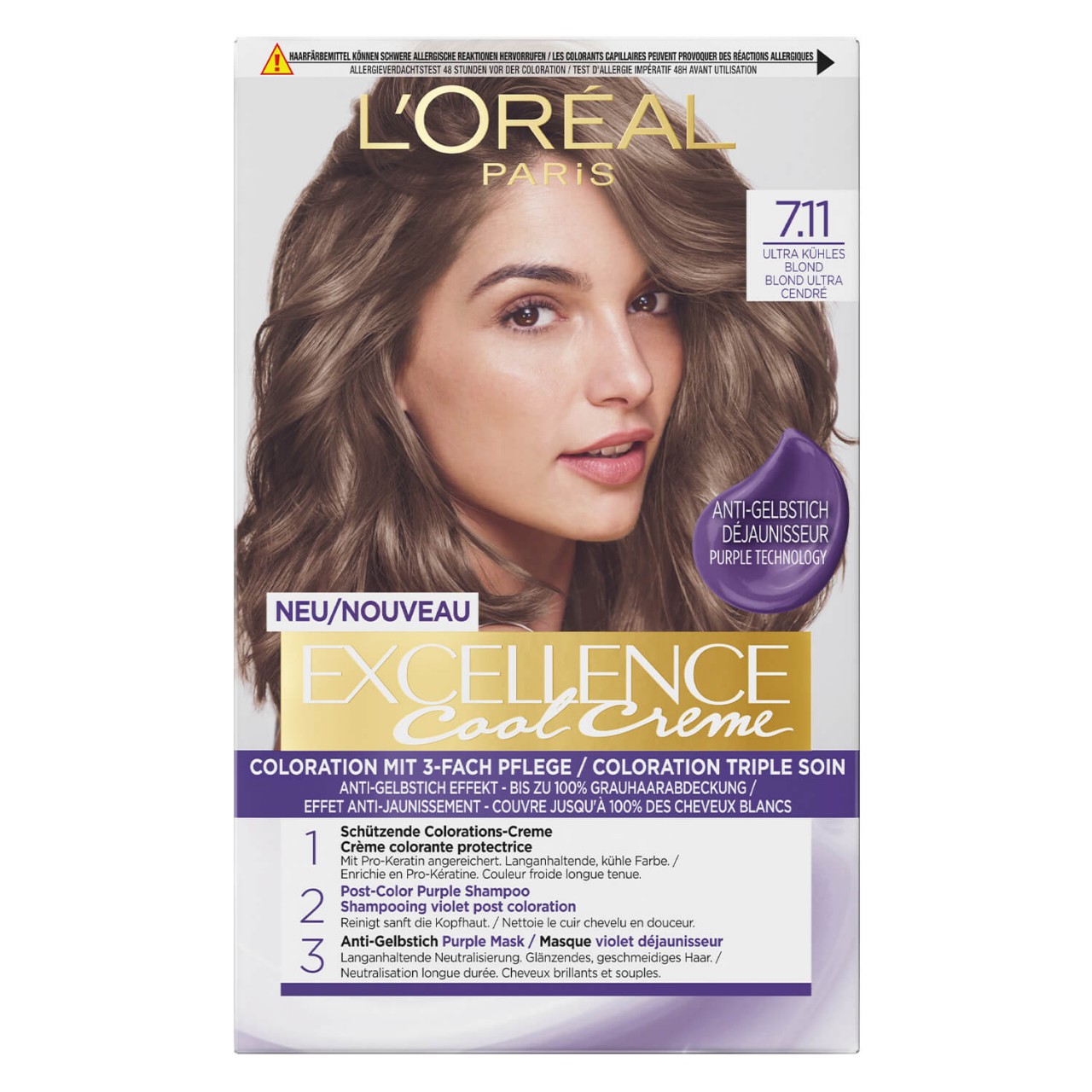LOréal Excellence Color - Cool Crème 7.11 Ultra Kühles Blond von L'Oréal Paris
