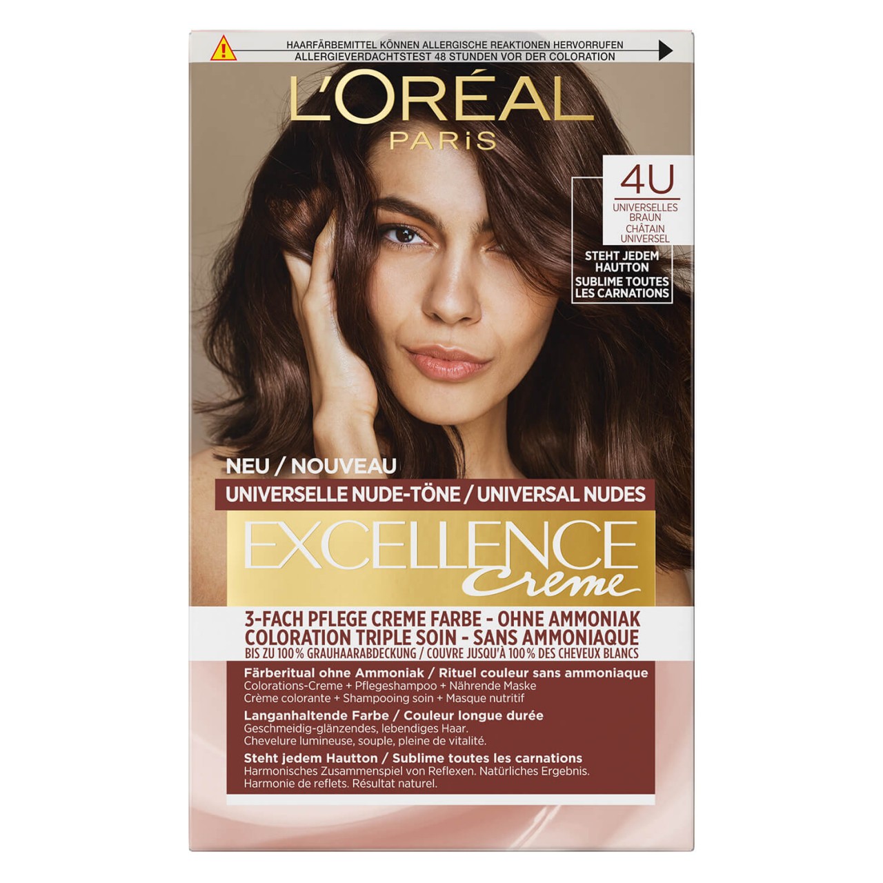 LOréal Excellence Color - Universelle Nude-Töne 4U Universelles Braun von L'Oréal Paris