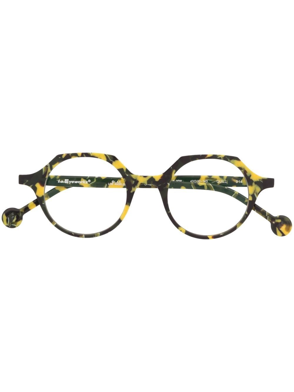 L.A. EYEWORKS round-frame glasses - Yellow von L.A. EYEWORKS