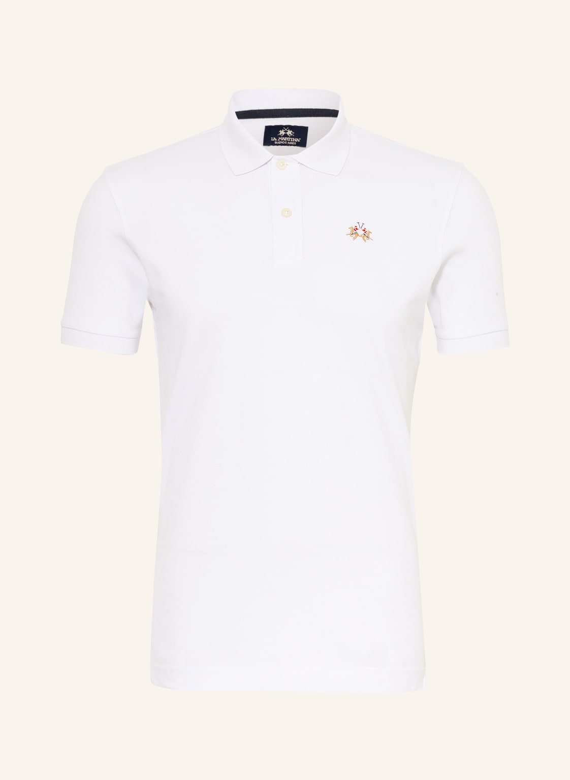 La Martina Piqué-Poloshirt Slim Fit weiss von LA MARTINA