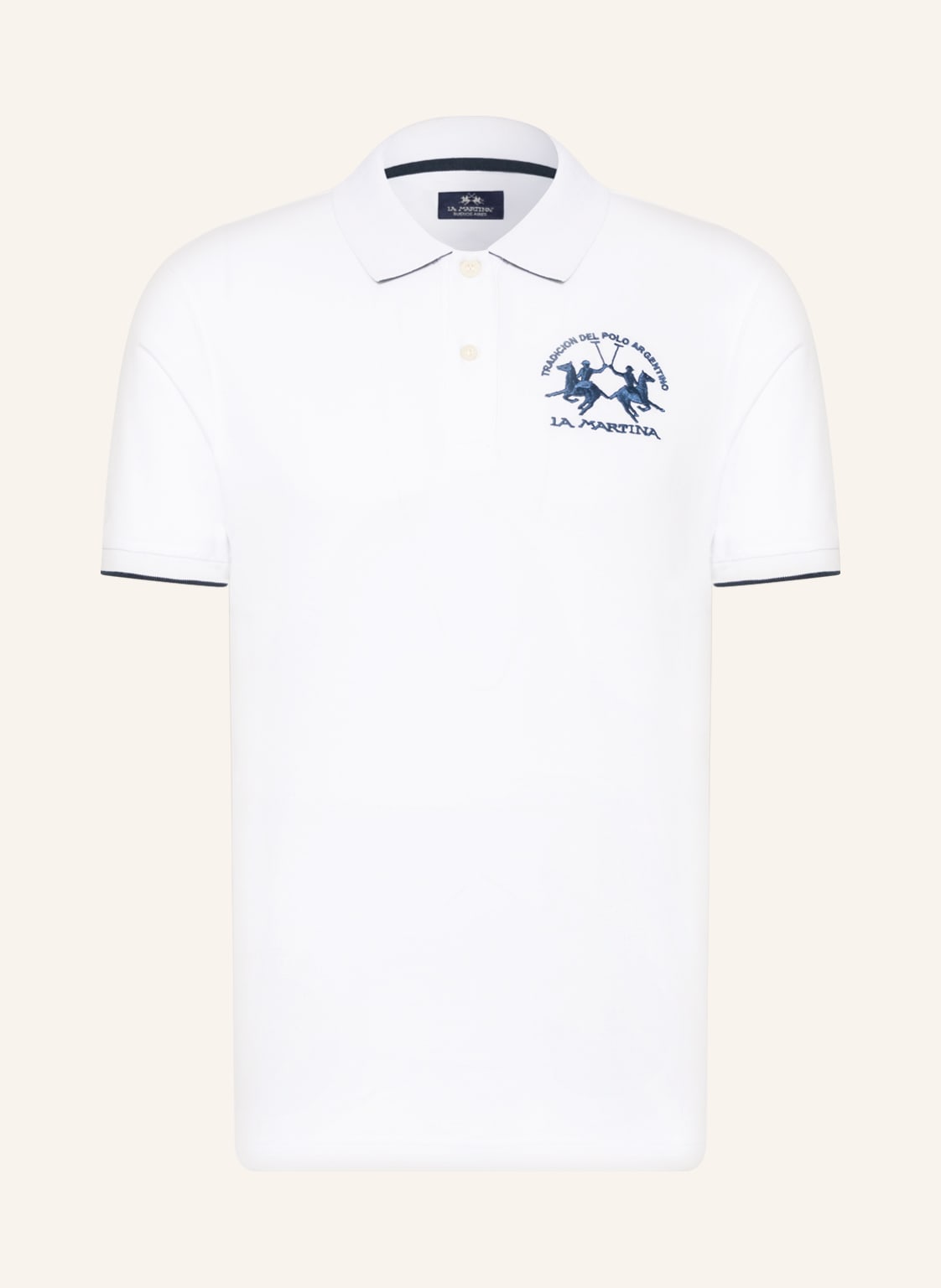 La Martina Piqué-Poloshirt weiss