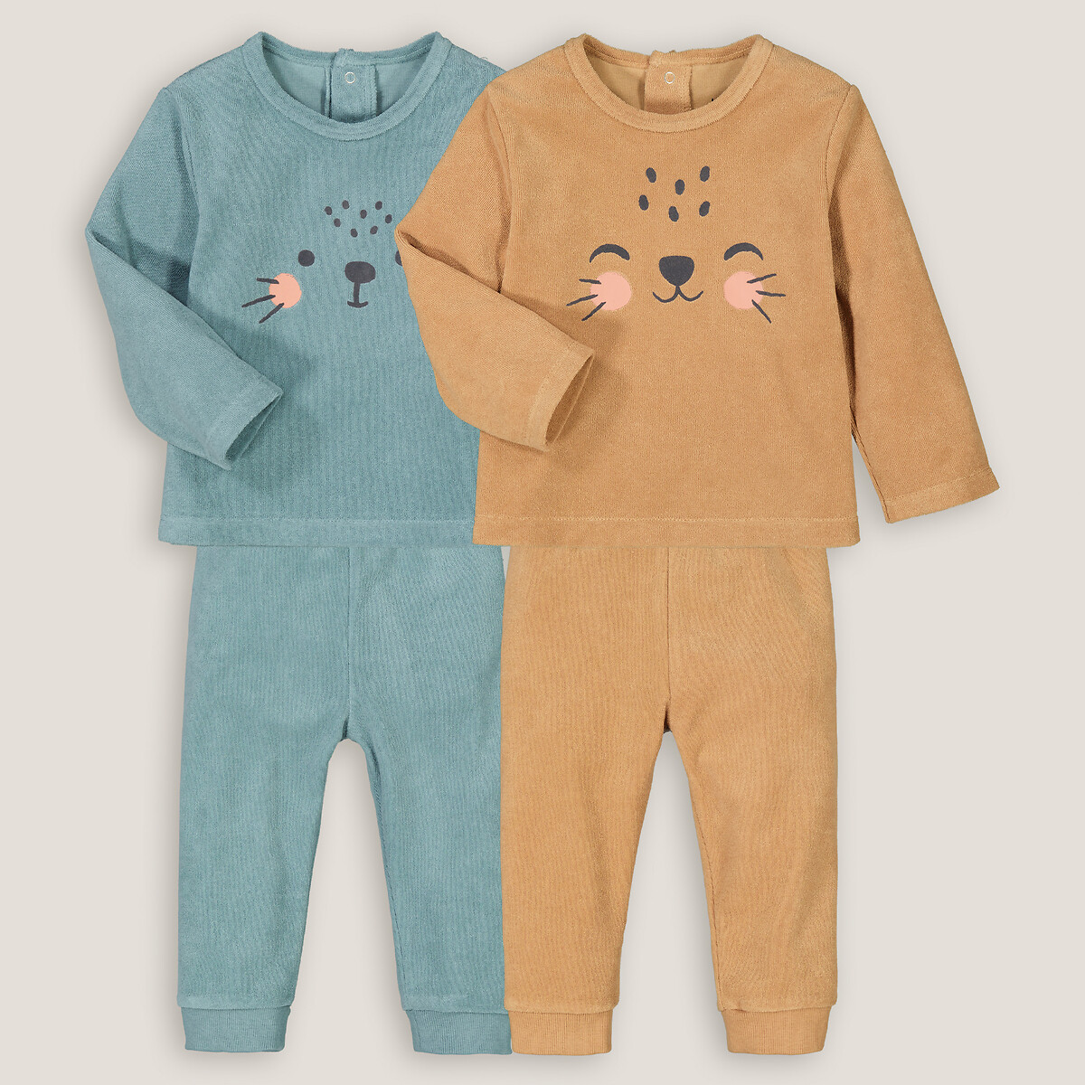 2er-Pack 2-teilige Pyjamas aus Frottee von LA REDOUTE COLLECTIONS