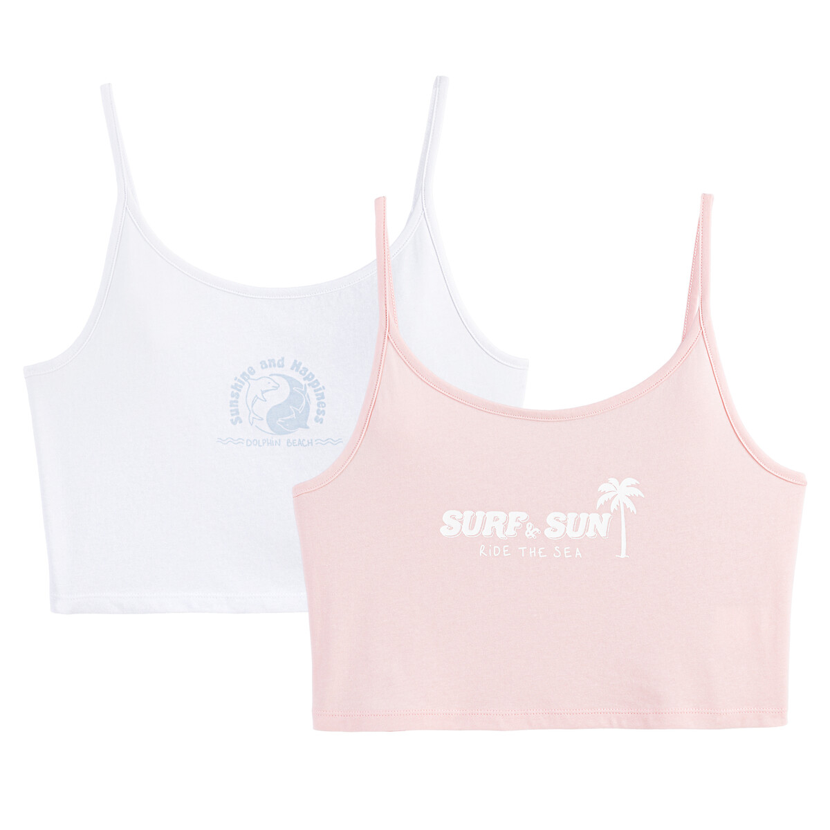 2er-Pack Crop-Tops, schmale Träger von LA REDOUTE COLLECTIONS