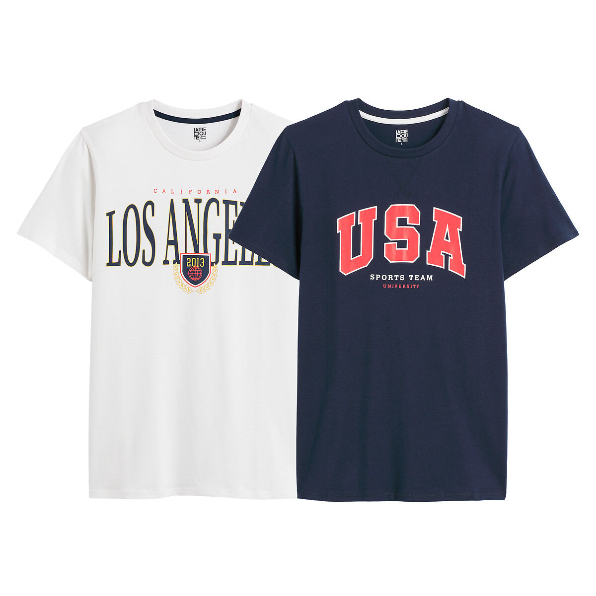 2er-Pack T-Shirts mit Campus-Print von LA REDOUTE COLLECTIONS