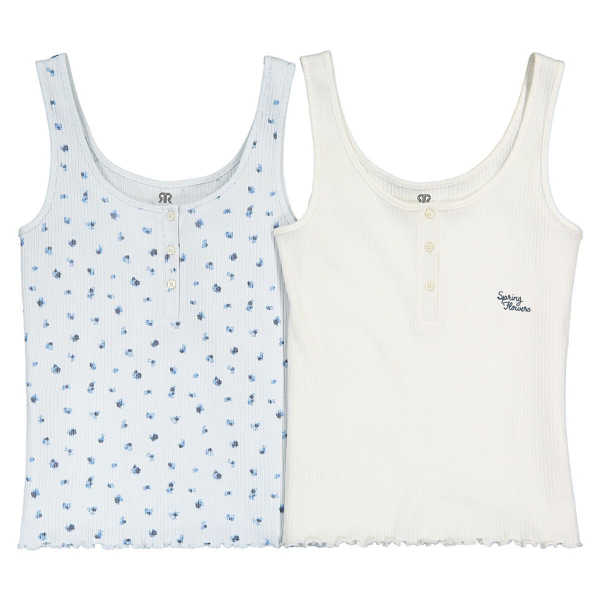 2er-Pack gerippte Trägershirts von LA REDOUTE COLLECTIONS