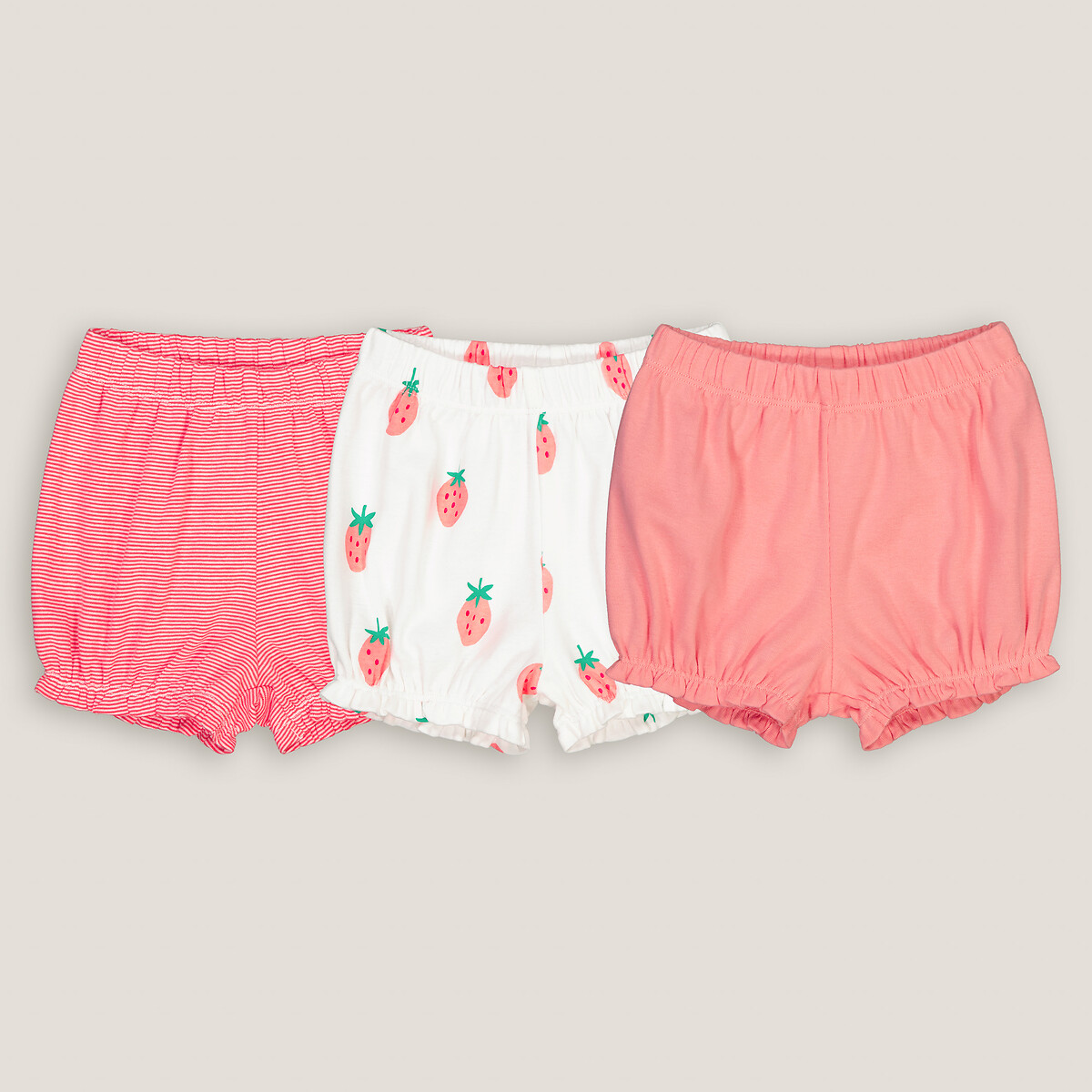 3er-Pack Baby-Shorts von LA REDOUTE COLLECTIONS