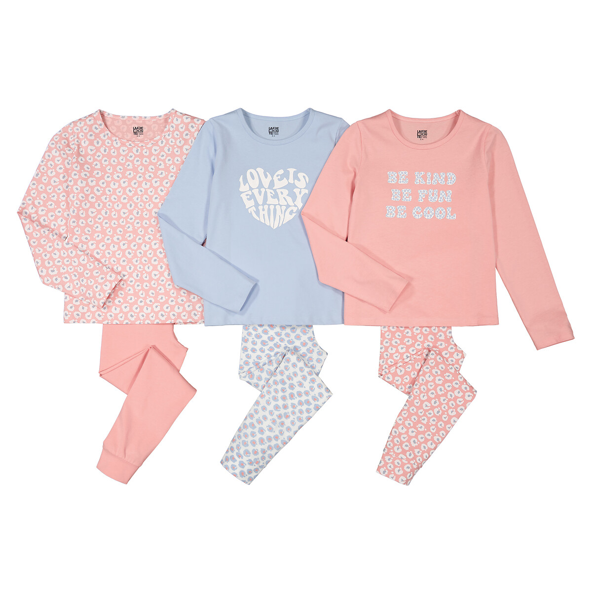 3er-Pack Pyjamas aus Baumwolle mit Leopardenmotiven von LA REDOUTE COLLECTIONS