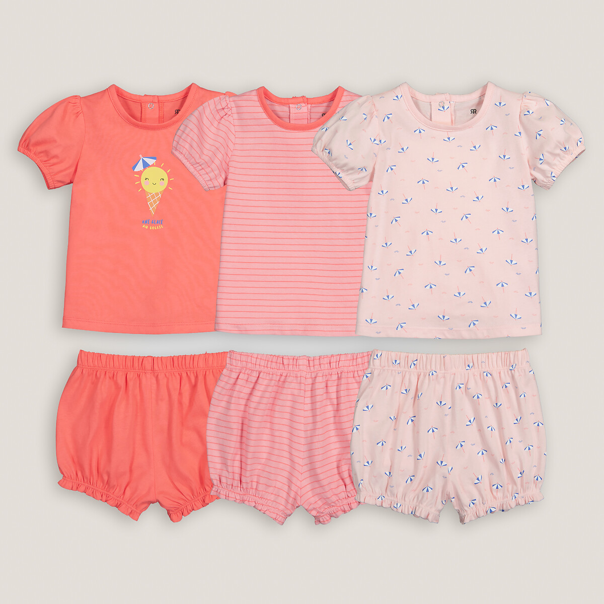 3er-Set bedruckte Pyjamas, Baumwolle von LA REDOUTE COLLECTIONS