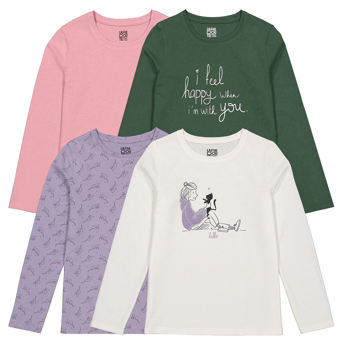 4er-Pack langärmelige Shirts von LA REDOUTE COLLECTIONS