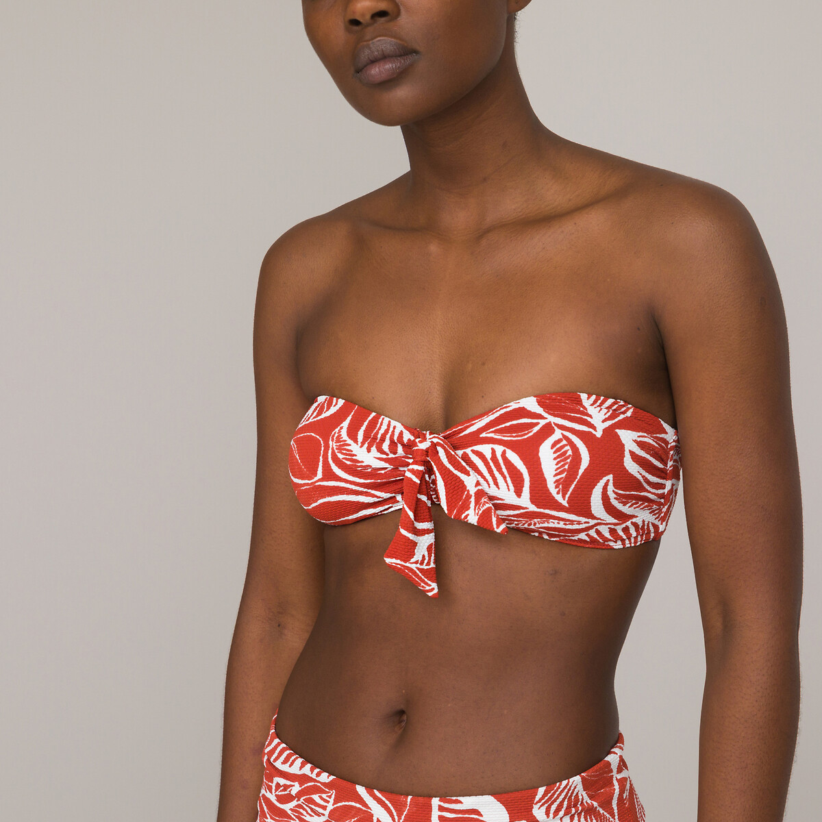 Bikini-Oberteil, Bandeau-Form, zweifarbig gemustert von LA REDOUTE COLLECTIONS