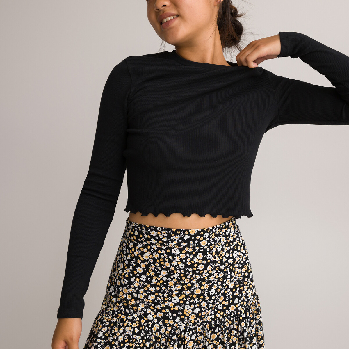 Cropped-Shirt aus Ripp von LA REDOUTE COLLECTIONS