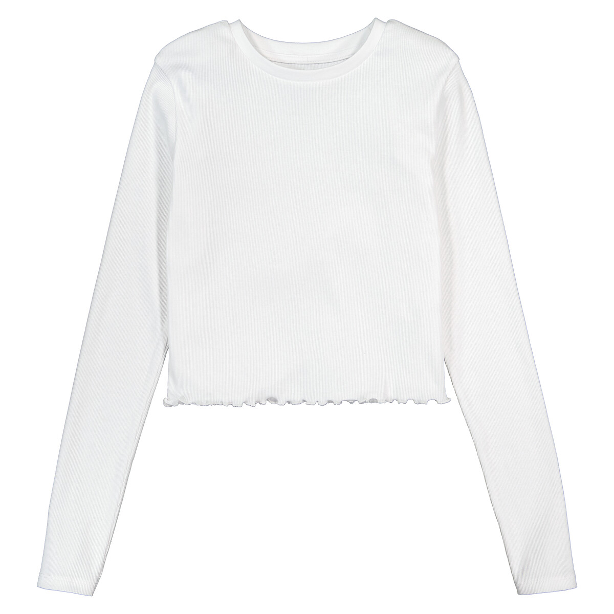 Geripptes Cropped-Shirt, lange Ärmel von LA REDOUTE COLLECTIONS