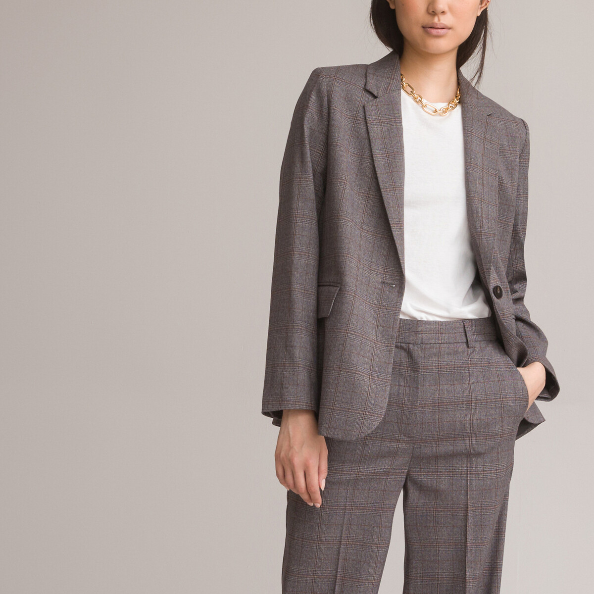 Karierter Blazer, gerade Form von LA REDOUTE COLLECTIONS