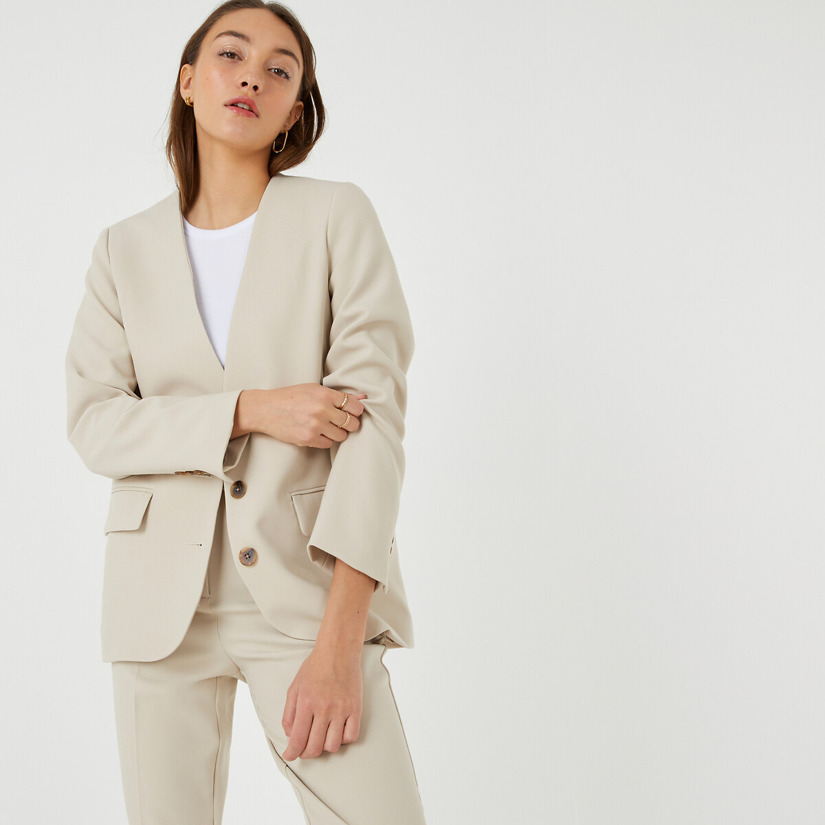 Kragenloser Blazer von LA REDOUTE COLLECTIONS