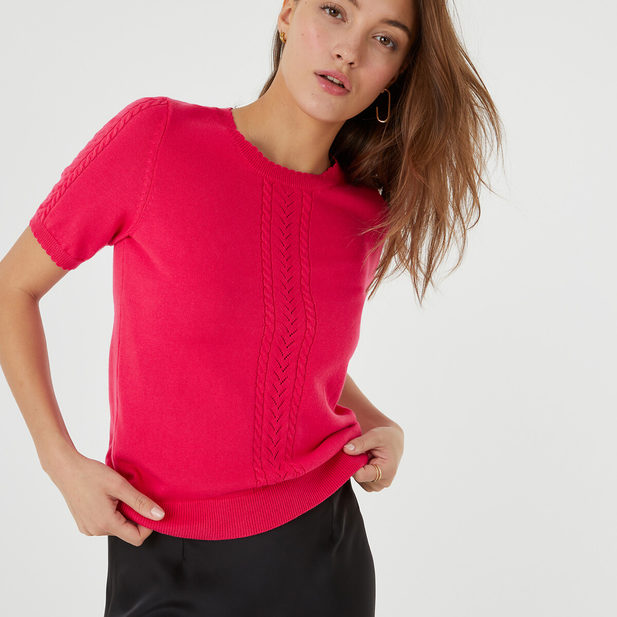 Kurzärmeliger Pullover mit rundem Ausschnitt von LA REDOUTE COLLECTIONS