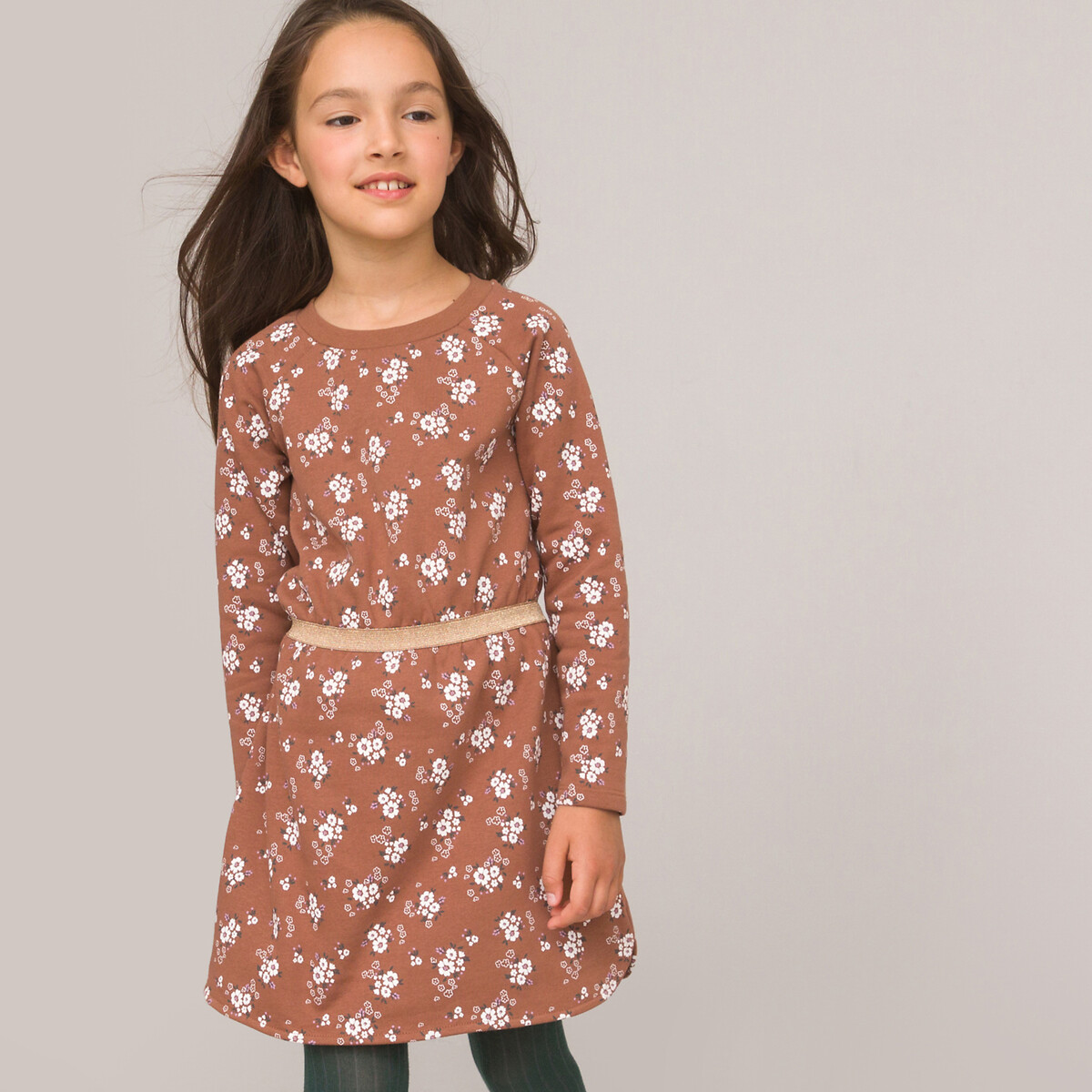 Langärmeliges Sweatkleid mit Blumenmuster von LA REDOUTE COLLECTIONS