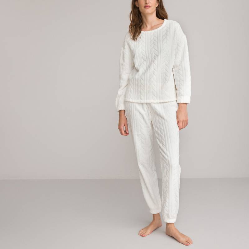 Pyjama aus Fleece, Zopfstrick-Effekt von LA REDOUTE COLLECTIONS