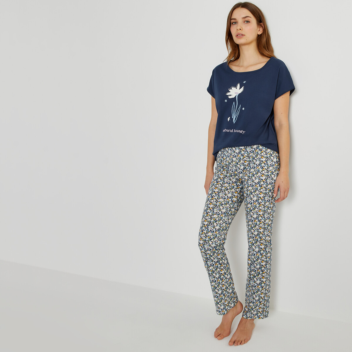 Pyjama mit Blumenprint, reine Baumwolle von LA REDOUTE COLLECTIONS