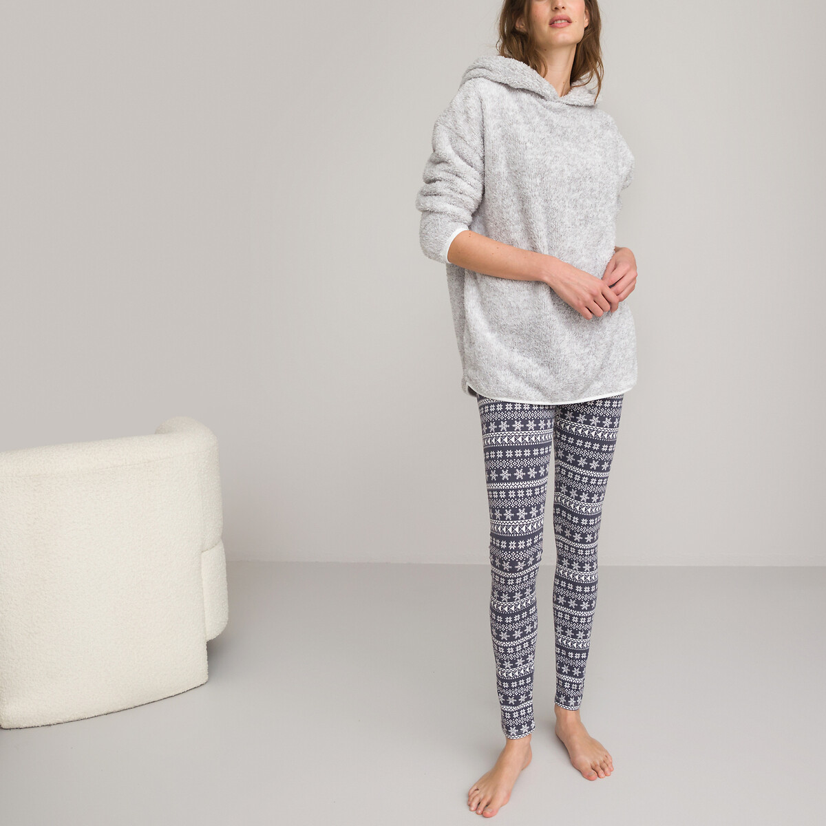 Pyjama mit Sweatshirt aus Fleece von LA REDOUTE COLLECTIONS