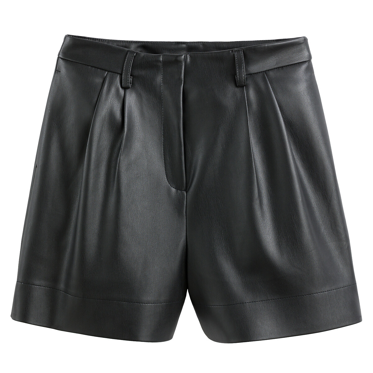 Shorts mit Bundfalten, Lederoptik von LA REDOUTE COLLECTIONS