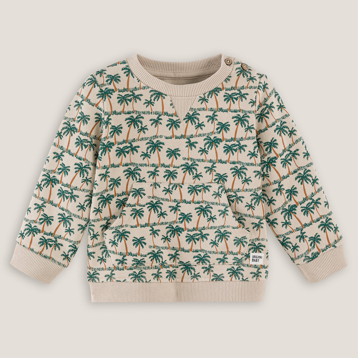 Sweatshirt, runder Ausschnitt, Palmenmuster von LA REDOUTE COLLECTIONS