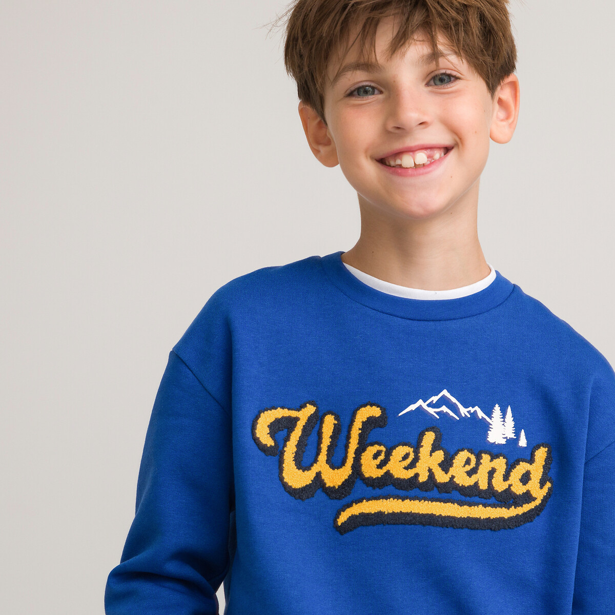 Sweatshirt mit Rundhals, Frottee-Schriftzug von LA REDOUTE COLLECTIONS