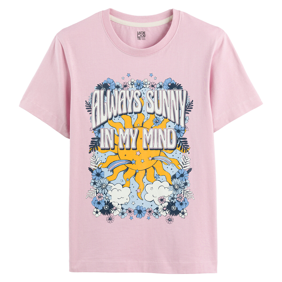 T-Shirt mit Rundhals, Schrift und Motiv im 70's-Style von LA REDOUTE COLLECTIONS